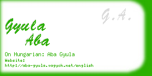 gyula aba business card